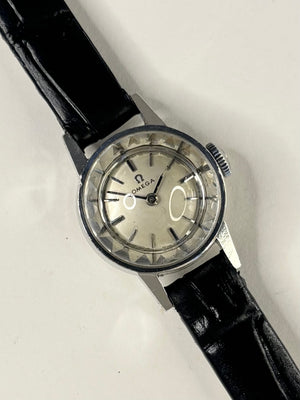 OMEGA Ladies Vintage 1970’s Manual Silver Diamond Bezel Cocktail Watch