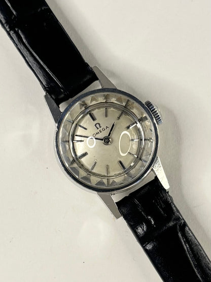 OMEGA Ladies Vintage 1970’s Manual Silver Diamond Bezel Cocktail Watch