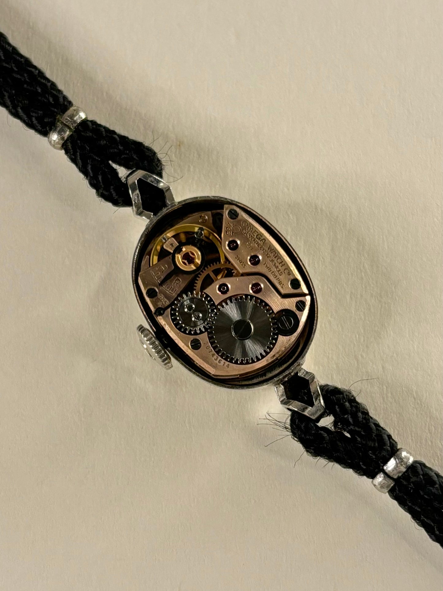 Omega 14K White Gold Ladies Vintage 1960’s Art Deco Manual Watch
