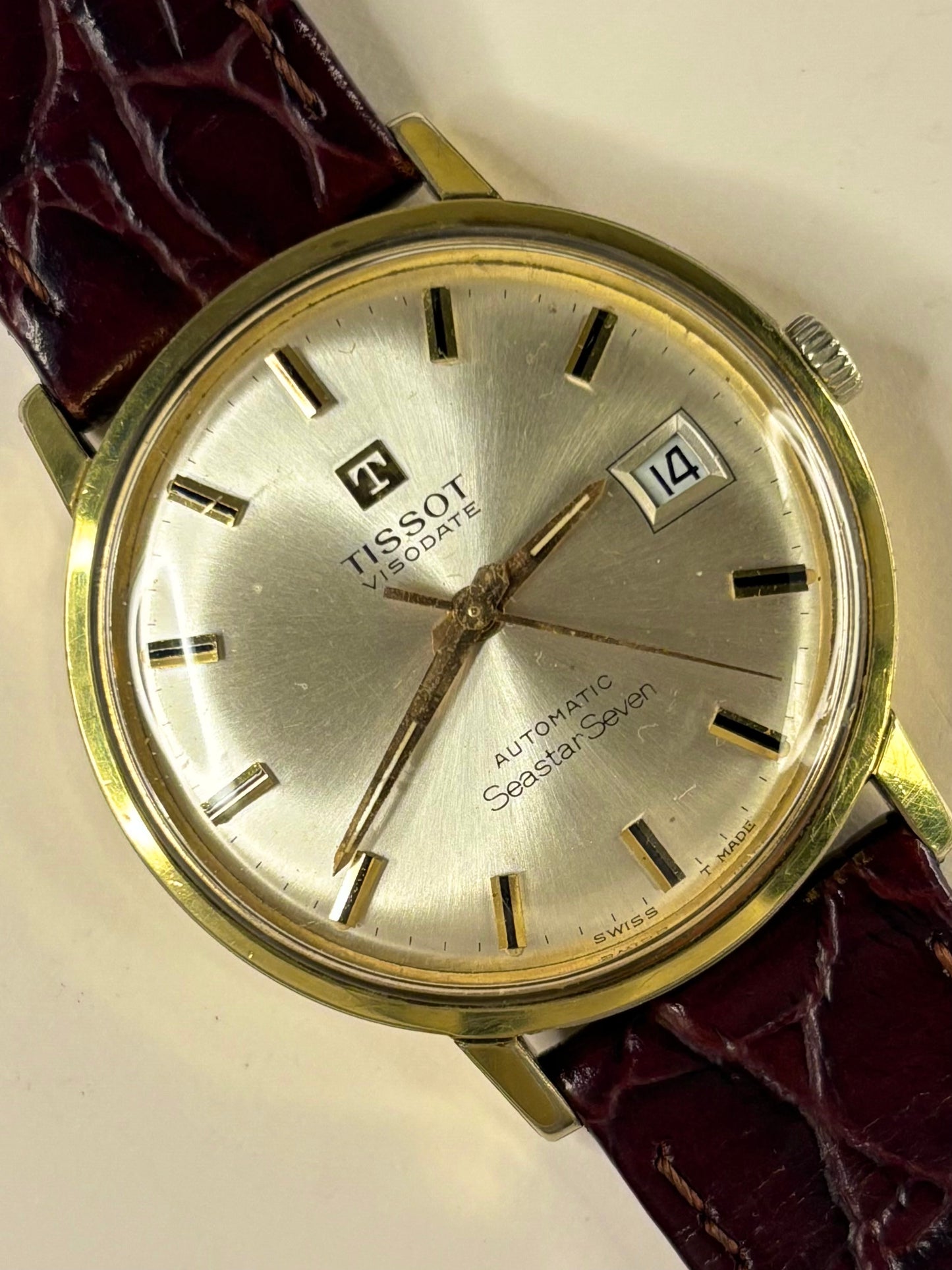 Tissot Visodate Vintage 1960’s Men’s Automatic Seastar Seven Date Gold Dress Wat