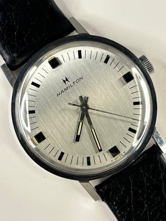 Vintage Hamilton watch – c.1974 men's stainless steel manual dress watch in good condition with minor age-appropriate marks