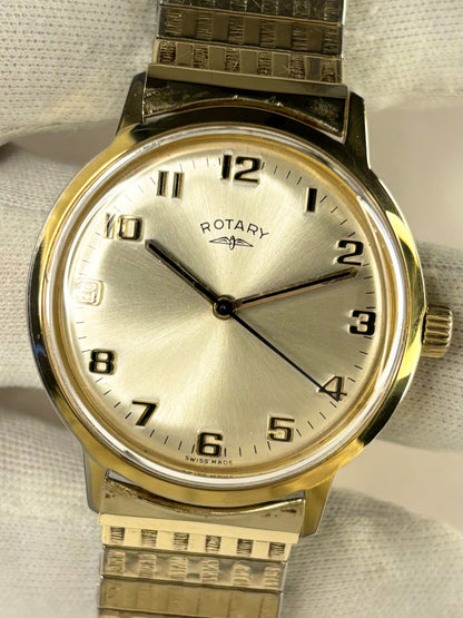 ROTARY Vintage 1980’s *+BOX&PAPERS* Men’s Manual Gold Dress Watch