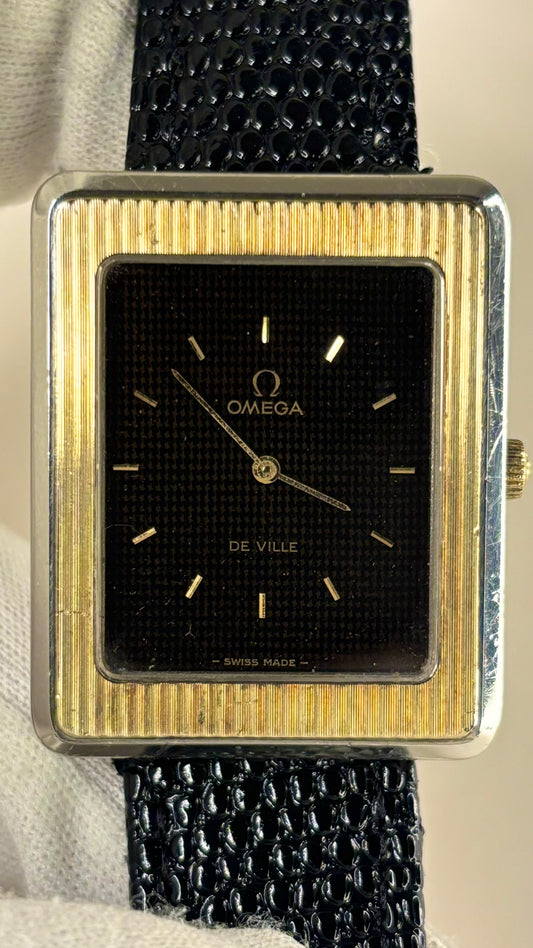 OMEGA De Ville ‘Pave D’or’ *RARE* Vintage 1970’s Men’s Manual Gold Tank Dress Watch - 111.0136