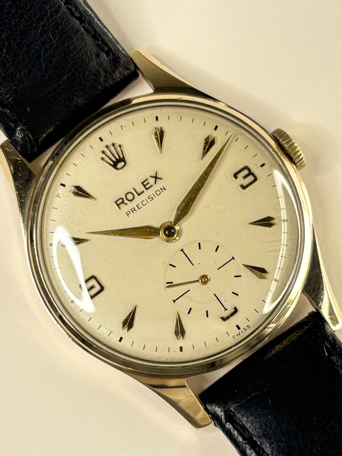 ROLEX Precision 9ct Gold Vintage 1950’s Men’s Manual Dress Watch - 12868