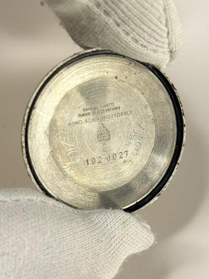 Caseback of Omega De Ville vintage 1970s quartz watch ref. 192.0027