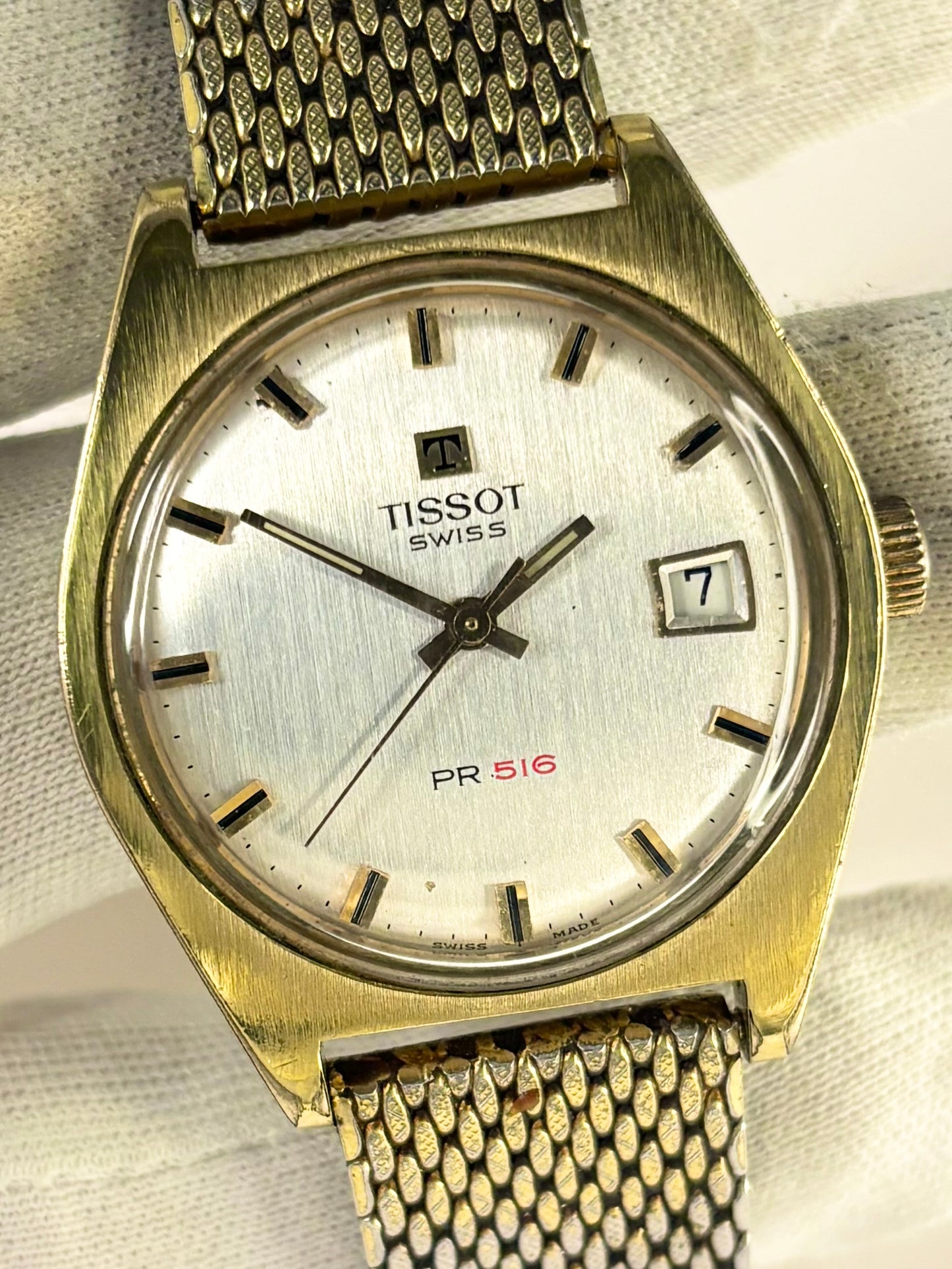 TISSOT PR516 Vintage 1970’s *+PAPERS* Men’s Manual Date Gold Watch