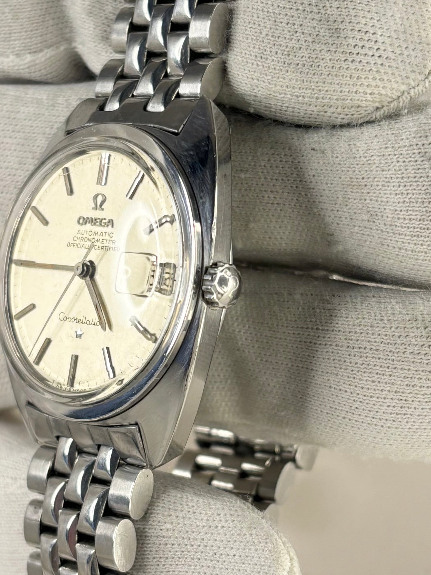 OMEGA Constellation *+BOX* Vintage 1960’s Men’s Automatic Date Silver Watch - 168.017