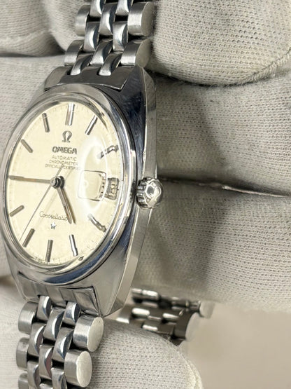 OMEGA Constellation *+BOX* Vintage 1960’s Men’s Automatic Date Silver Watch - 168.017
