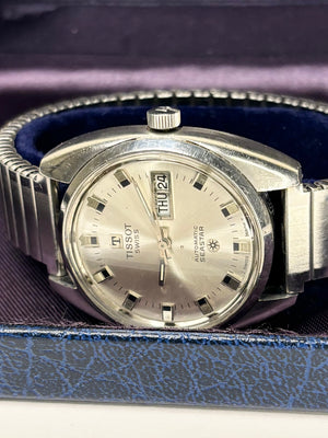 TISSOT Seastar Vintage 1960’s *+BOX* Men’s Automatic Day Date Silver Watch