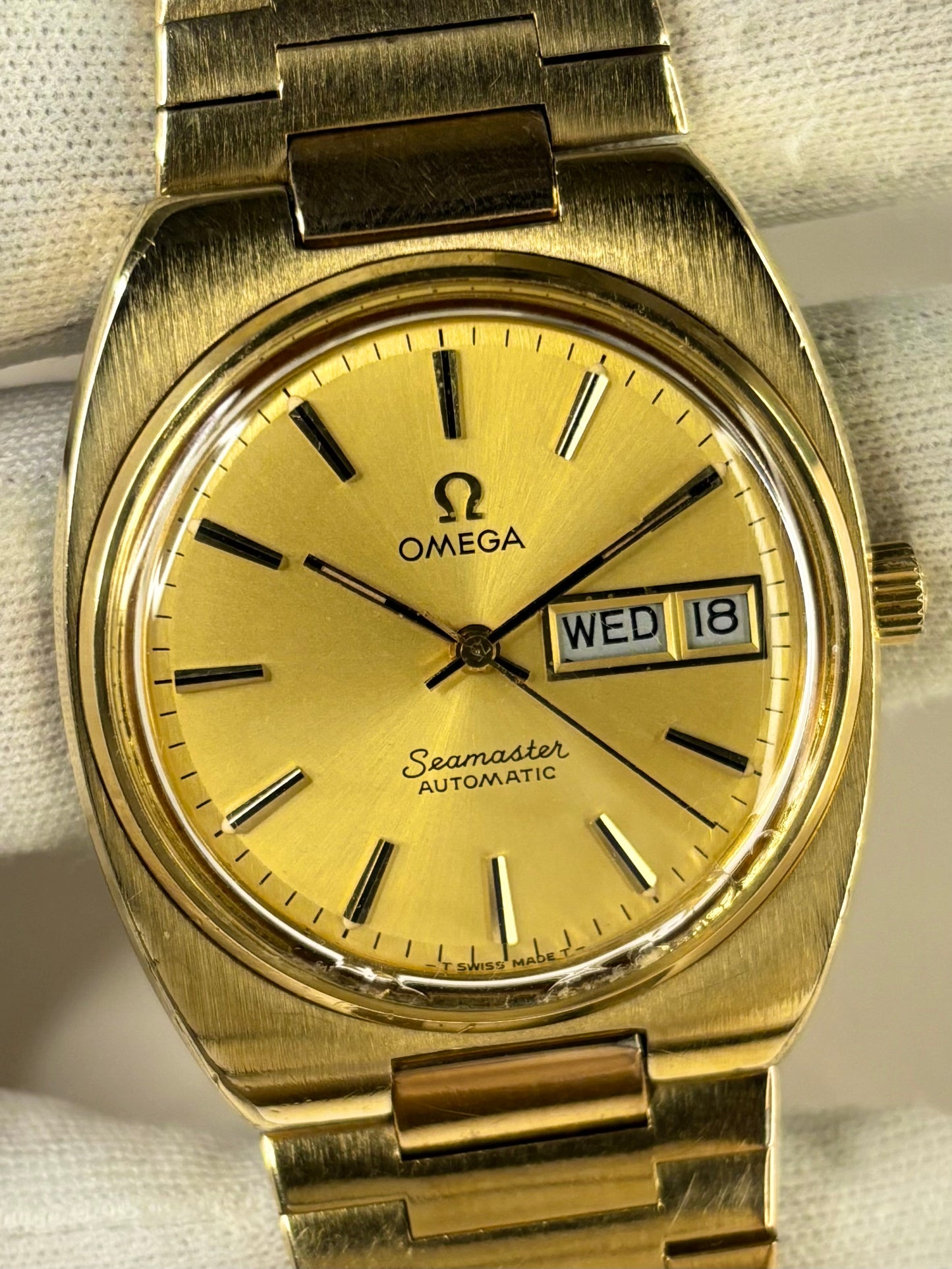 OMEGA Seamaster *+BOX* Vintage 1970’s Automatic DayDate Mens Gold Watch - 166.0216