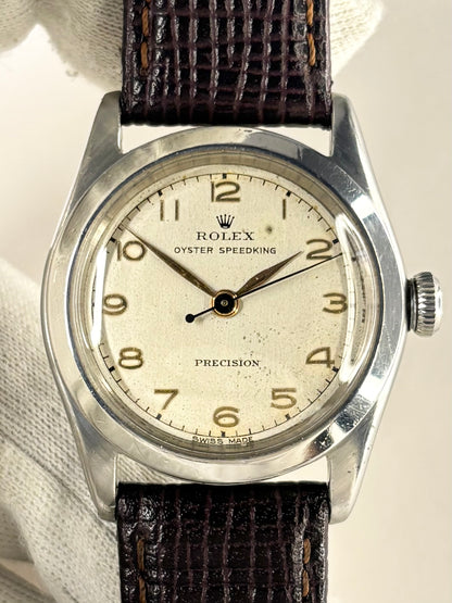 Vintage Rolex Oyster ref. 4220 watch – c.1947 men's stainless steel manual dress watch in good condition with minor age-appropriate marks. A rare 1940's Speedking find, by arcollectables