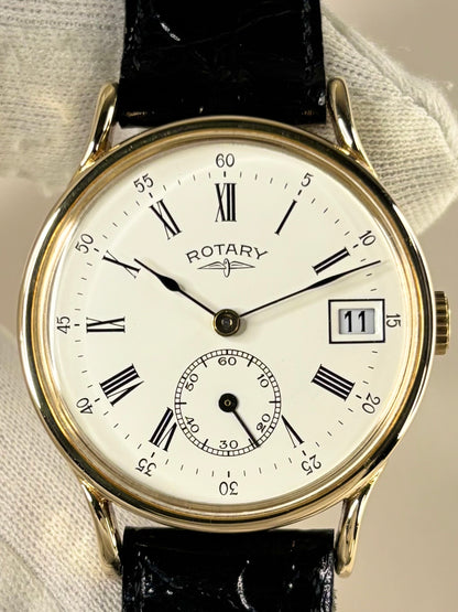 Refined Rotary Ref. 1967 gold plated men’s 1967 vintage dress timekeeper with minimalist Swiss styling