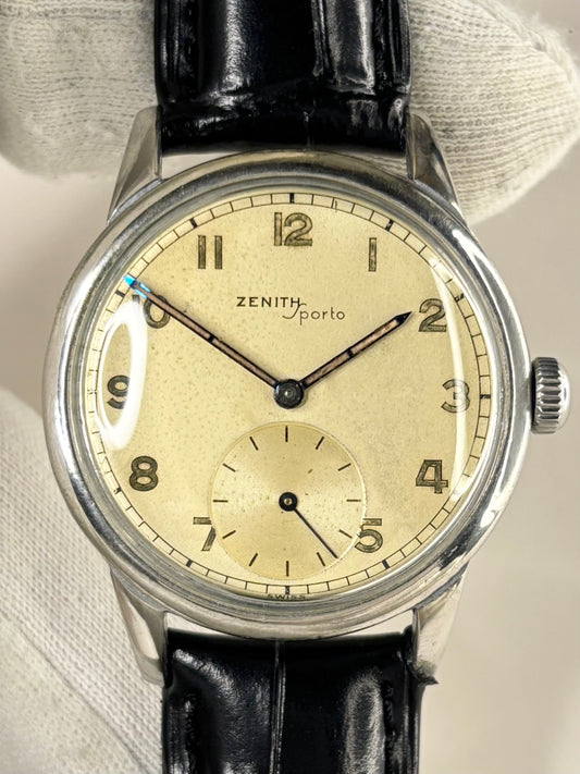 ZENITH Sporto Vintage 1940’s Men’s Manual Silver Watch