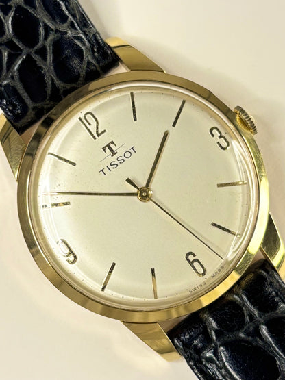 Tissot 1967 men’s dress timekeeper with gold plated case, classic dial and manual movement