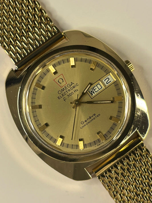 Omega Geneve f300Hz Electronic Vintage 1970’s Men’s Gold Watch - 198.031