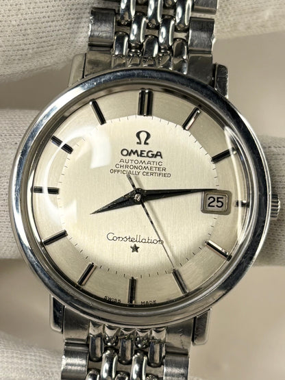 OMEGA Constellation ‘Pie-Pan’ *+BOX&PAPERS* Vintage 1960’s Men’s Automatic Date Silver Watch - 168.004
