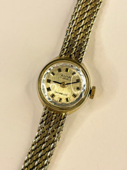 AVIA Ladies Vintage 1970’s *+BOX* Manual Gold Cocktail Watch