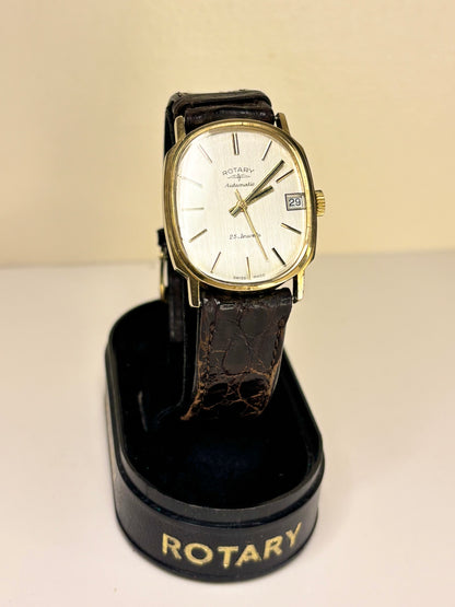 ROTARY Vintage 1970’s *+BOX* Men’s Automatic Date Gold Dress Watch