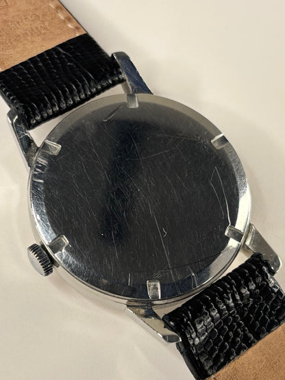 Zenith 1973 gold plated men’s vintage dress timekeeper caseback view with hallmark details