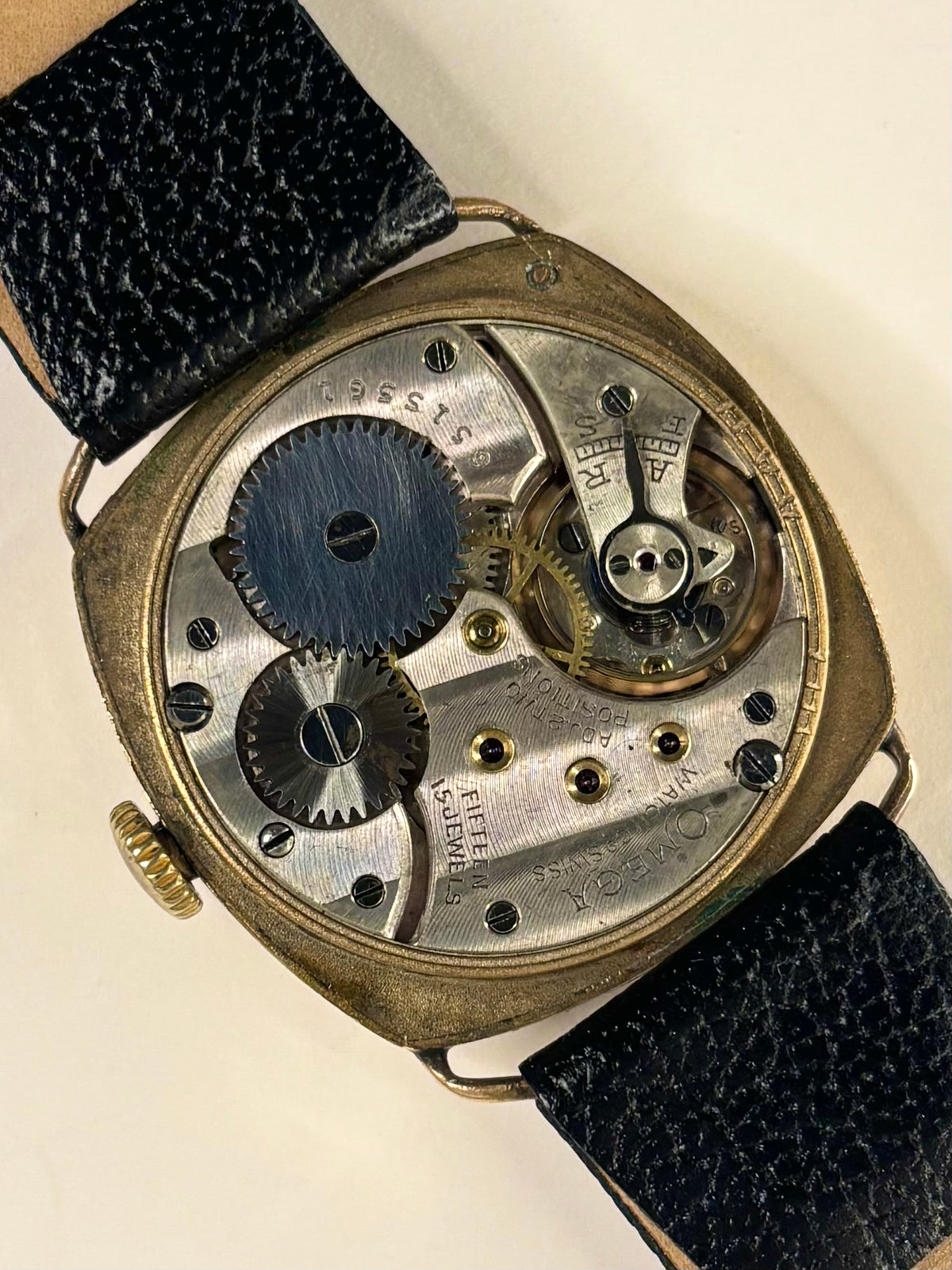 OMEGA Vintage *RARE* 1920’s Men’s Manual Gold Cushion Watch