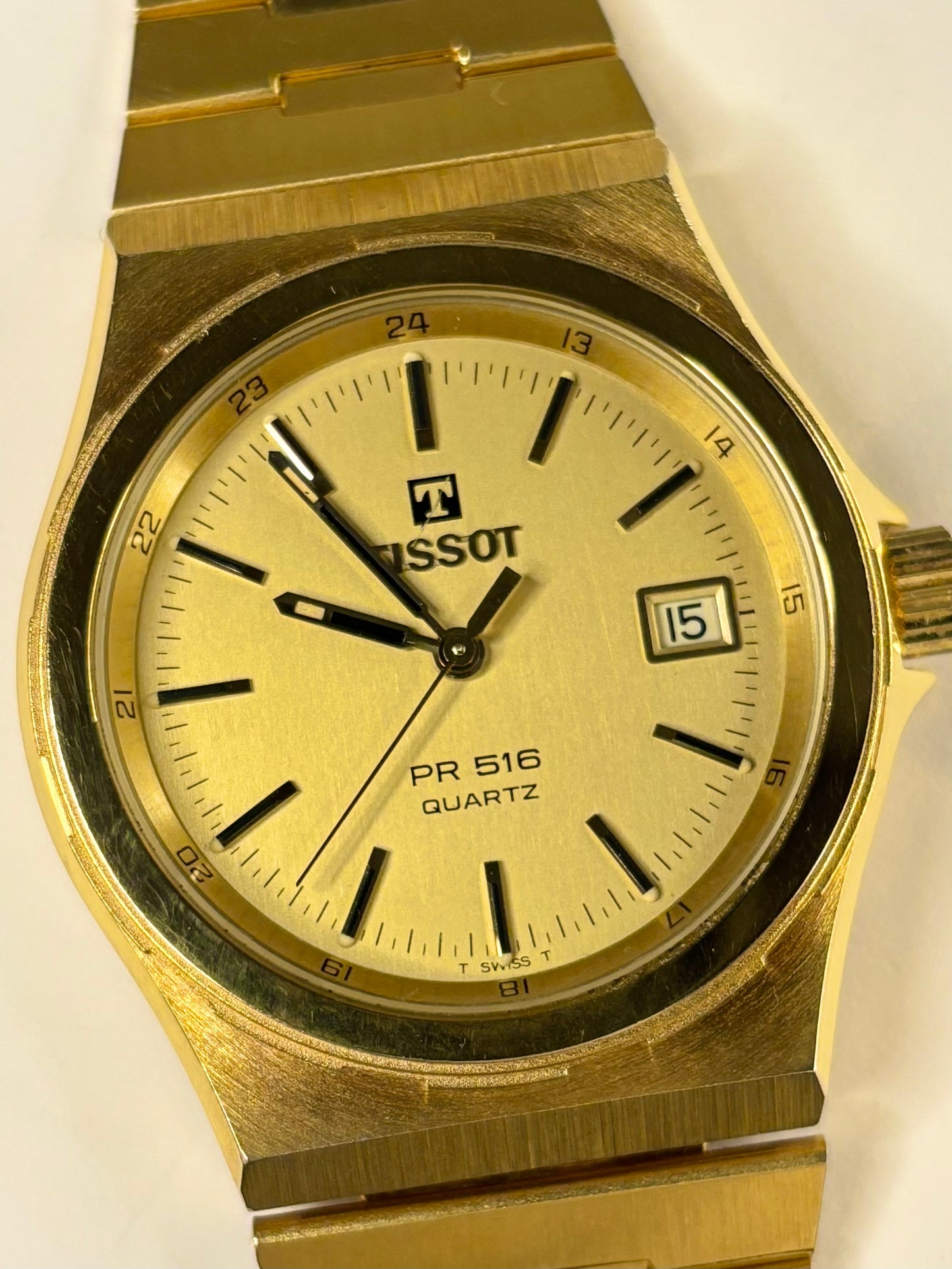 TISSOT PR516 Vintage 1980’s *+BOX&PAPERS* Men’s Date Gold Watch