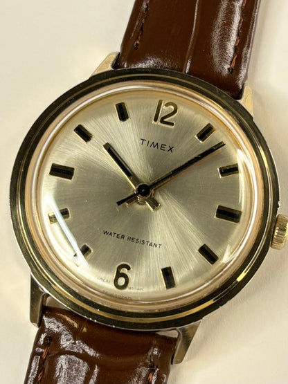 TIMEX Vintage 1970’s Men’s Manual Sunburst Dial Gold Dress Watch