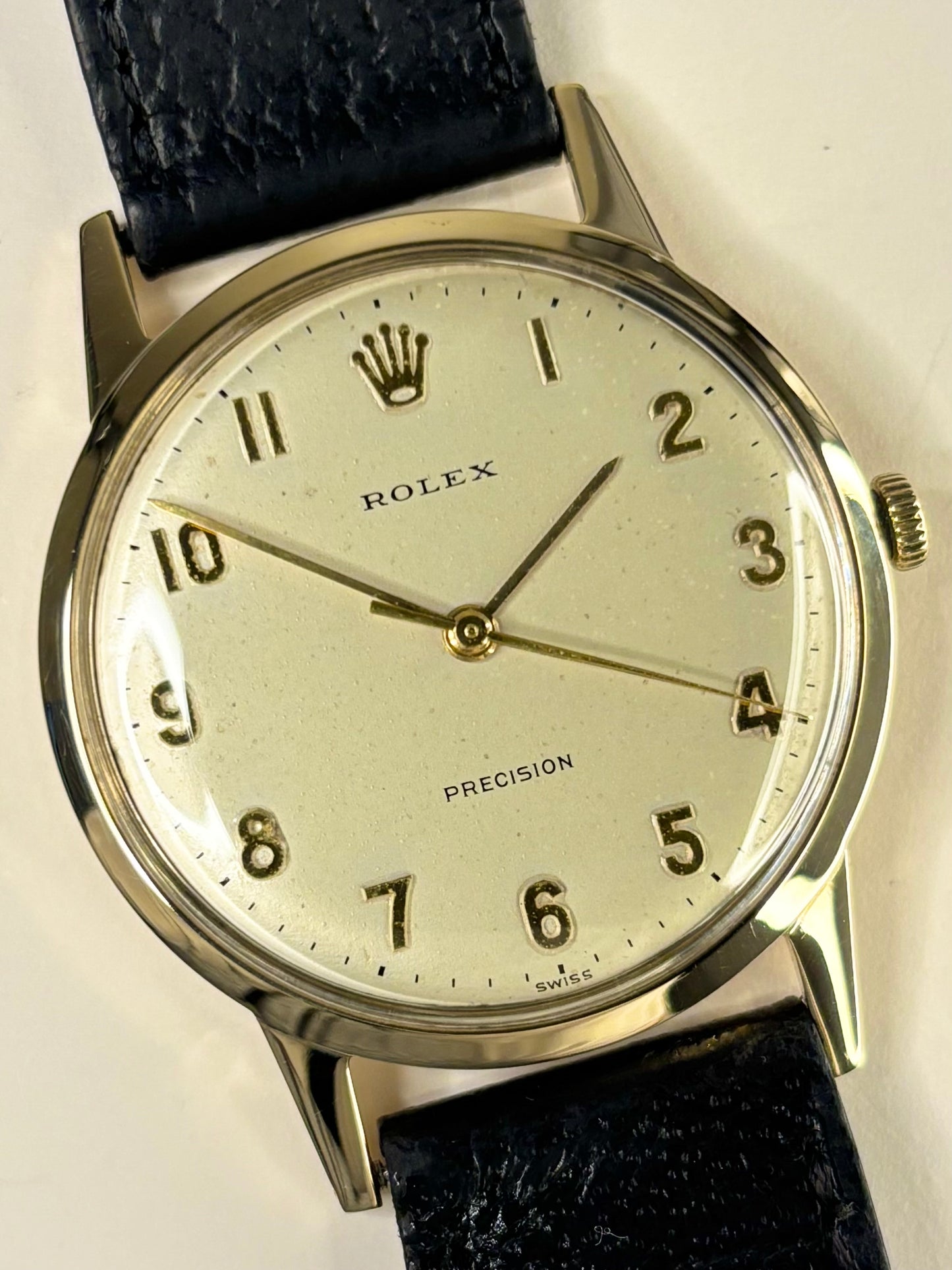 ROLEX Precision 9ct Gold *+BOX* Vintage 1950’s Men’s Manual Dress Watch - 12865