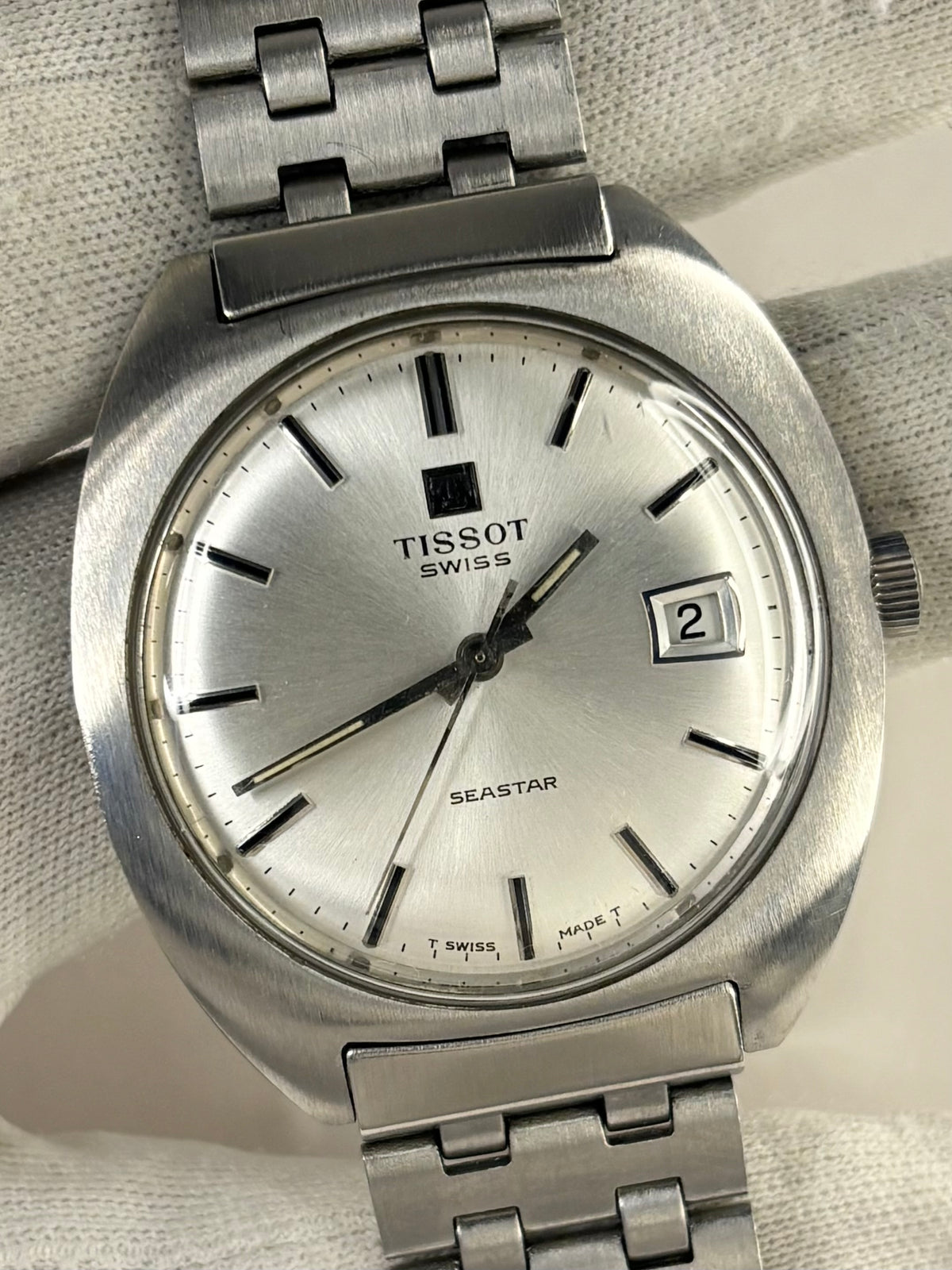 TISSOT Seastar Vintage 1970’s *+BOX* Men’s Manual Date Silver Watch