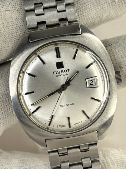 TISSOT Seastar Vintage 1970’s *+BOX* Men’s Manual Date Silver Watch