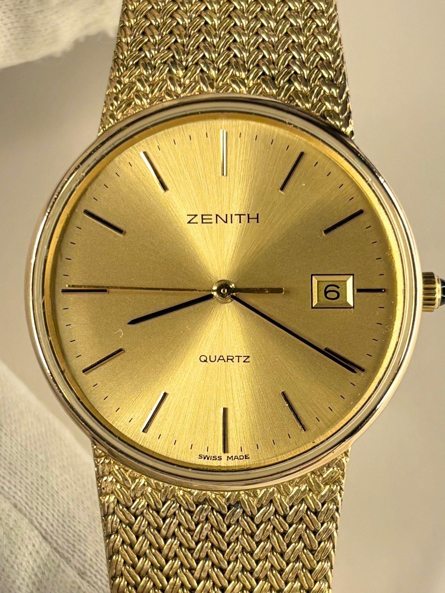 ZENITH Vintage 1970’s *+BOX* Men’s Date Gold Bracelet Watch