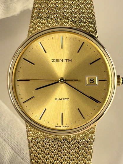 ZENITH Vintage 1970’s *+BOX* Men’s Date Gold Bracelet Watch