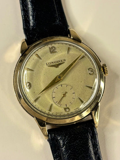 Authentic 1952 Longines vintage timekeeper solid 9ct gold dress watch