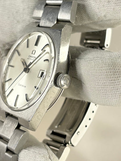 OMEGA Geneve Vintage 1970’s *+BOX&PAPERS* Automatic Men’s Date Silver Watch - 166.099