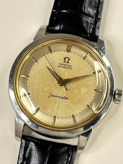 Vintage Omega Seamaster Ref. 2857 stainless steel 1963 men’s timekeeper showcasing elegant Swiss design