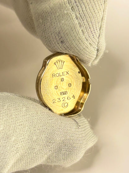 Tudor 1957 9ct gold ladies vintage timekeeper caseback view with hallmark details