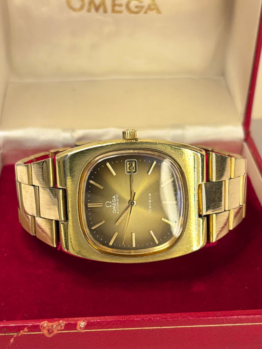 OMEGA Geneve Vintage 1970’s *+BOX* Men’s Automatic Date Gold Watch - 166.0191