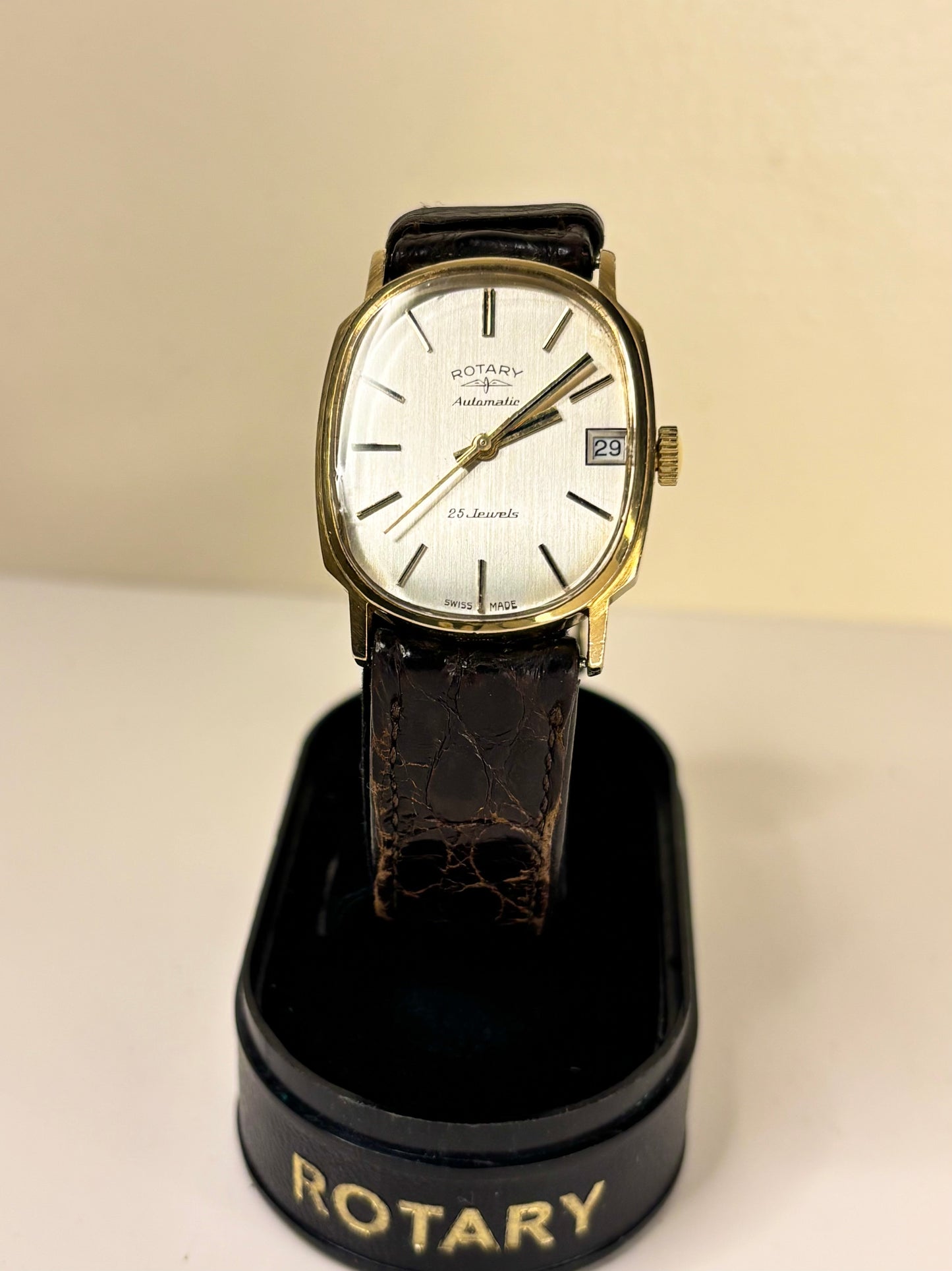 ROTARY Vintage 1970’s *+BOX* Men’s Automatic Date Gold Dress Watch