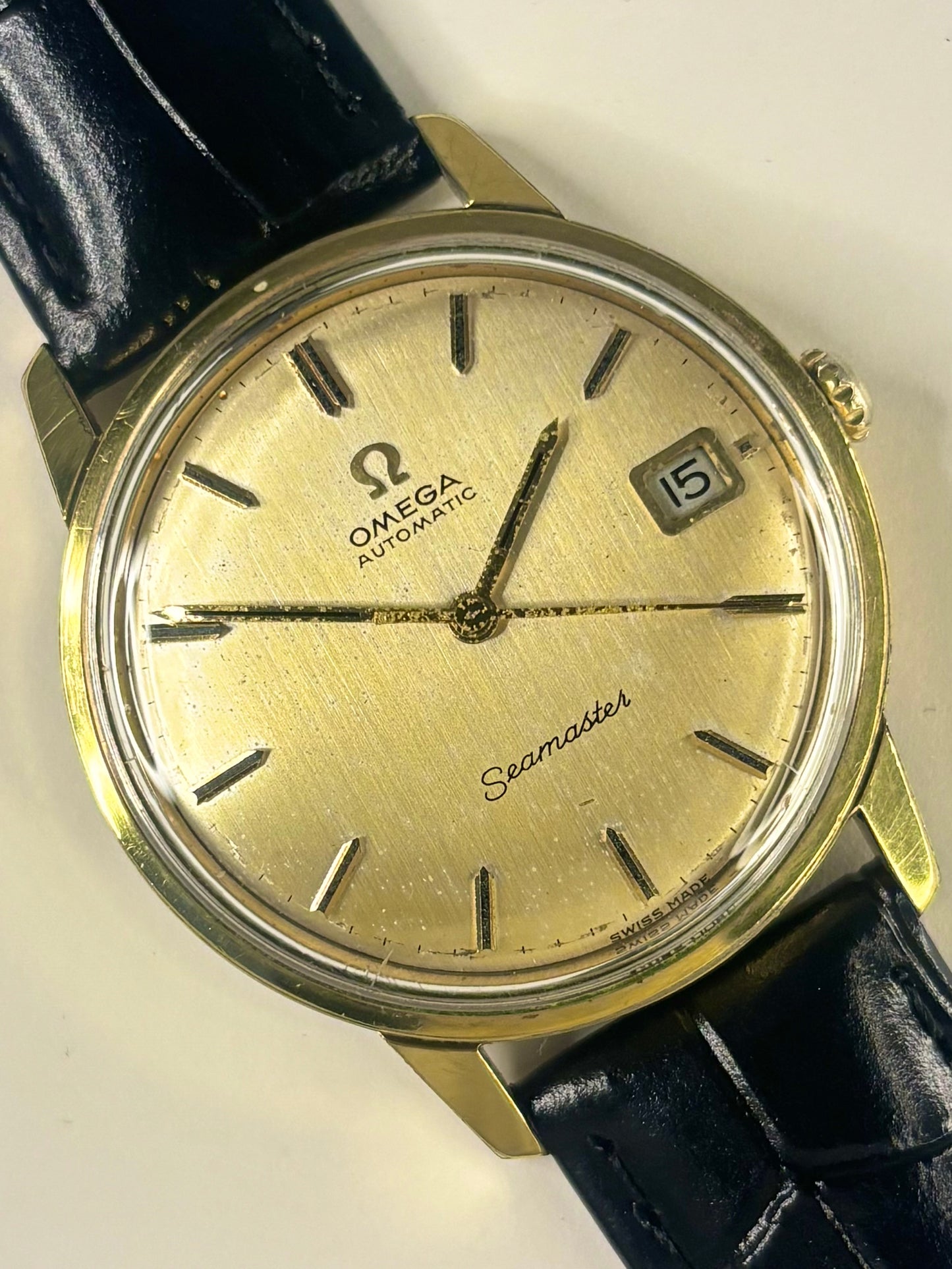 OMEGA Seamaster Vintage 1960’s Men’s Automatic Date Gold Dress Watch - 166.002