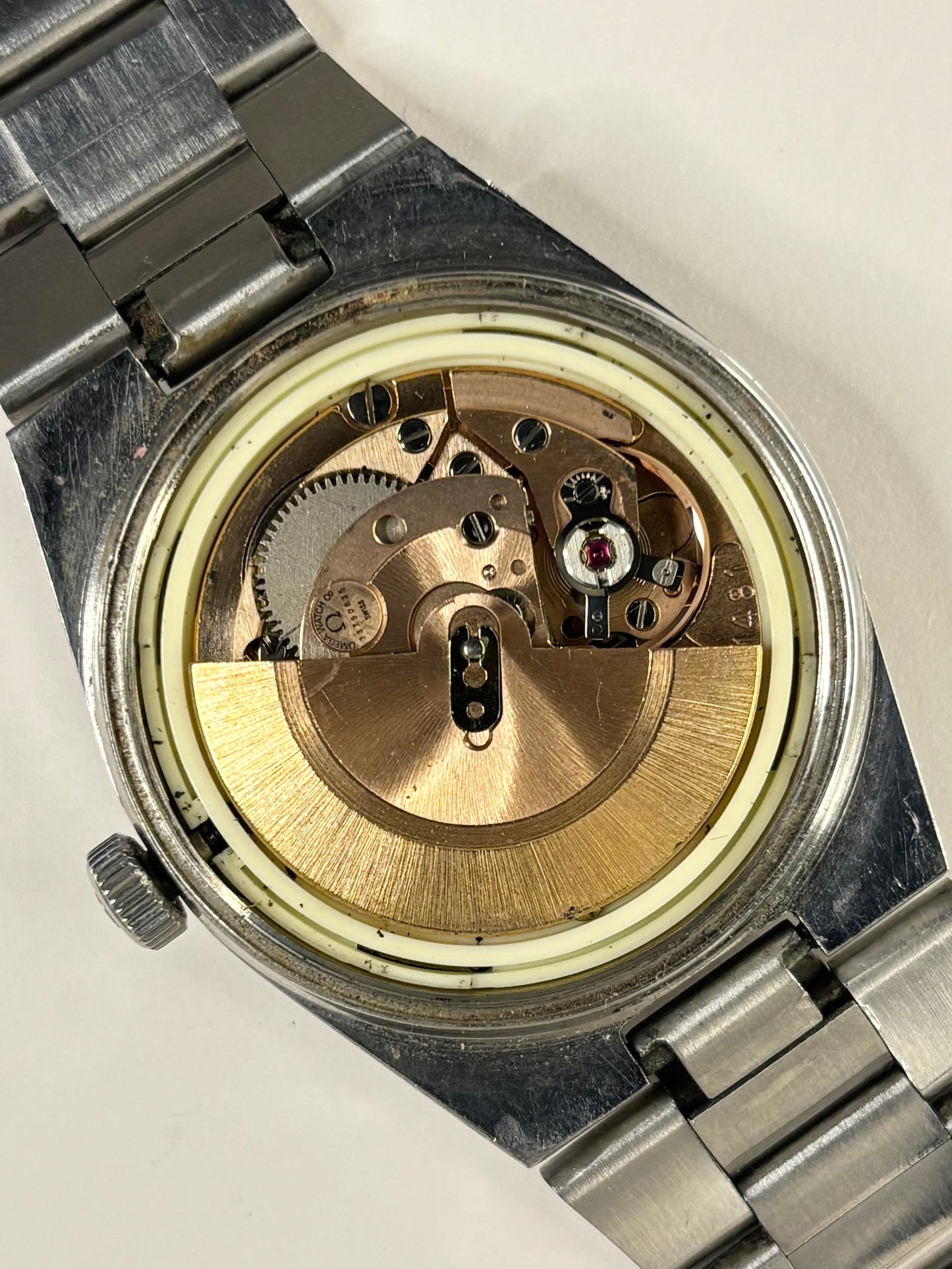 OMEGA Geneve Vintage 1970’s *+BOX&PAPERS* Automatic Men’s Date Silver Watch - 166.099