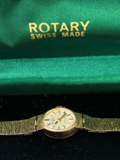 ROTARY Ladies 9ct Gold *+BOX* 15g Vintage 1970’s Manual Watch