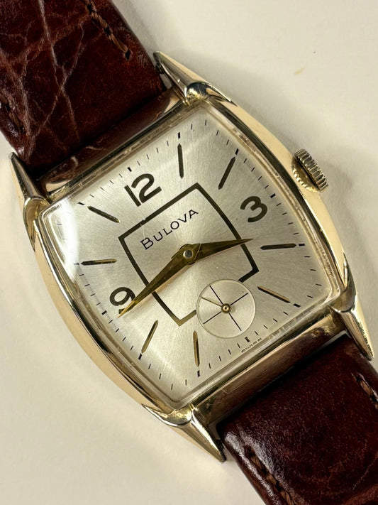 Bulova 10K Rolled Gold Vintage 1960’s Men’s Sunburst Dial Tank Watch - 11 AL