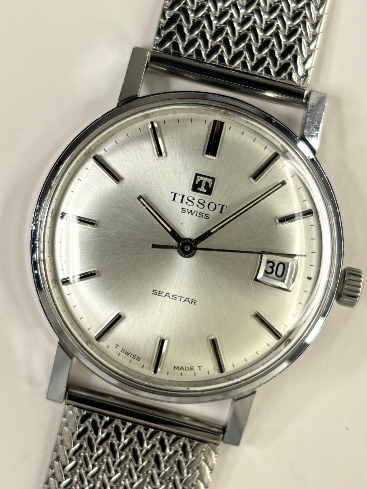 TISSOT Seastar Vintage 1970’s *+BOX&PAPERS* Men’s Manual Date Silver Watch