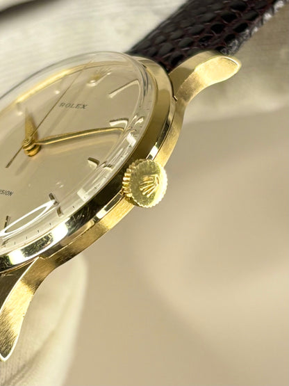 ROLEX Precision 18ct Gold *+BOX&PAPERS* Vintage 1960’s Manual Men’s Dress Watch