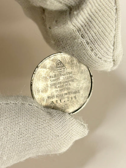 Caseback of Omega De Ville vintage 1972 Ref. 511.215 gold plated manual watch