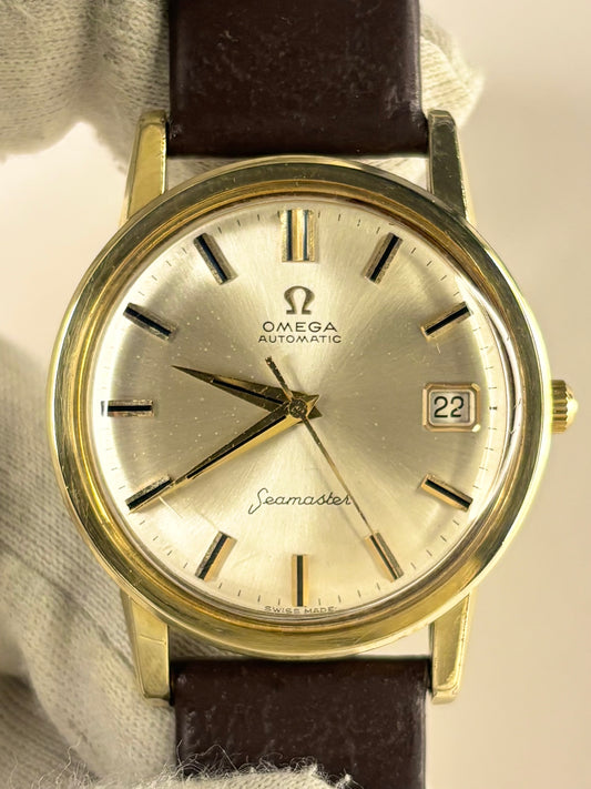 OMEGA Seamaster Vintage 1960’s Men’s Automatic Date Gold Dress Watch - 166.003