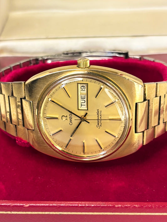 OMEGA Seamaster Vintage *+BOX* 1970’s Men’s Automatic Gold Watch - 166.0216