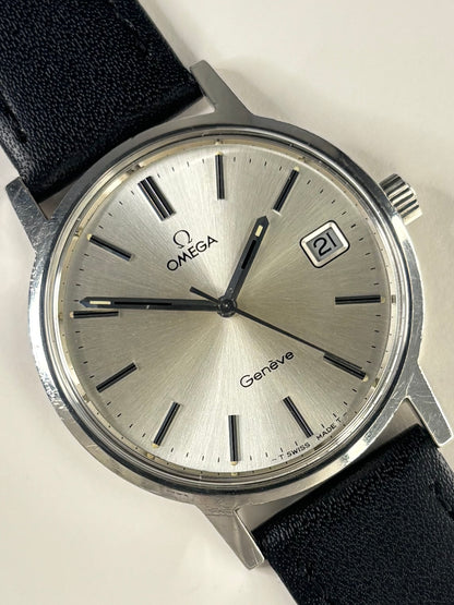 OMEGA Geneve Vintage 1970’s Men’s Manual Date Silver Dress Watch - 136.0104