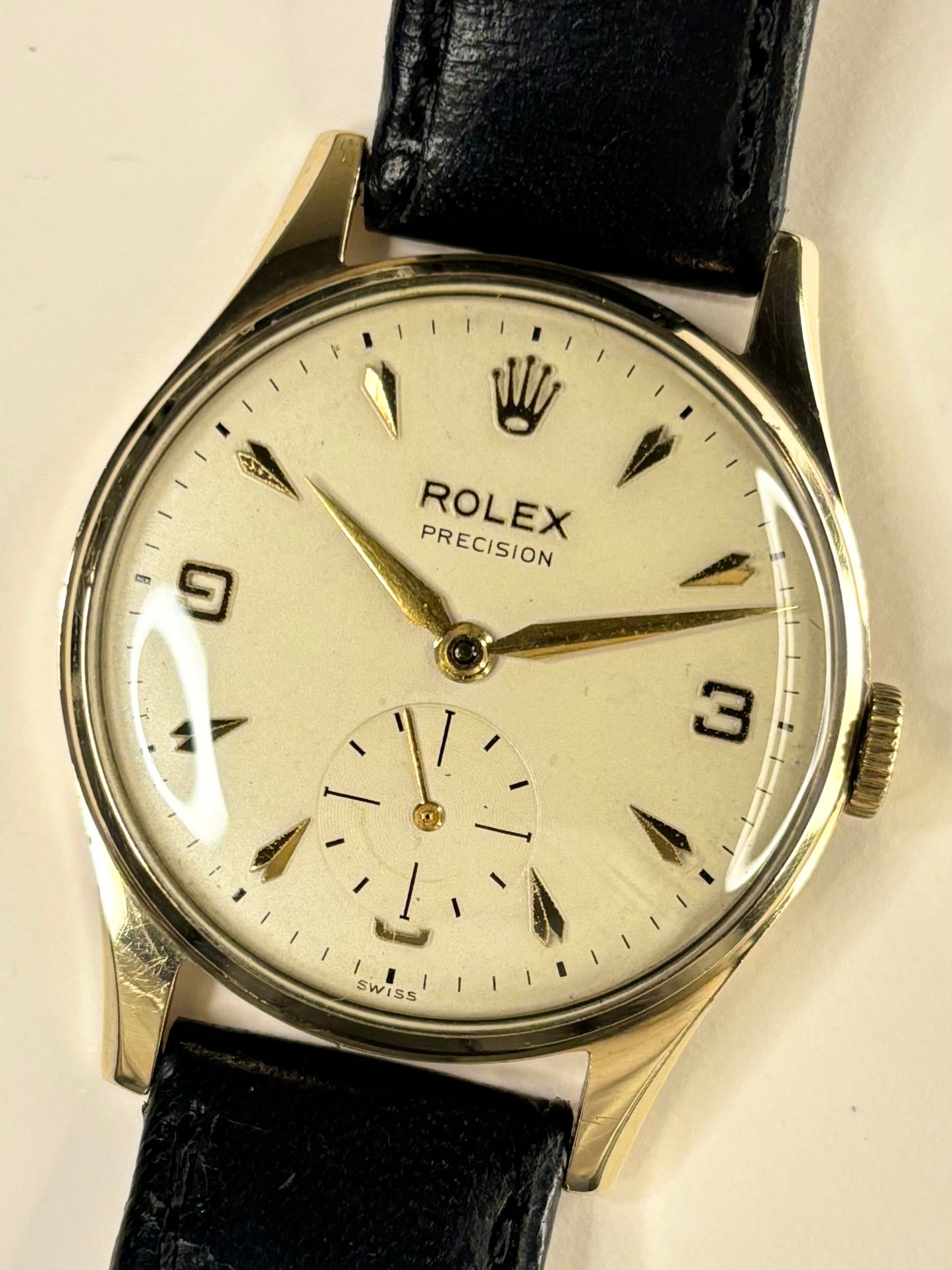 ROLEX Precision 9ct Gold Vintage 1950’s Men’s Manual Dress Watch - 12868