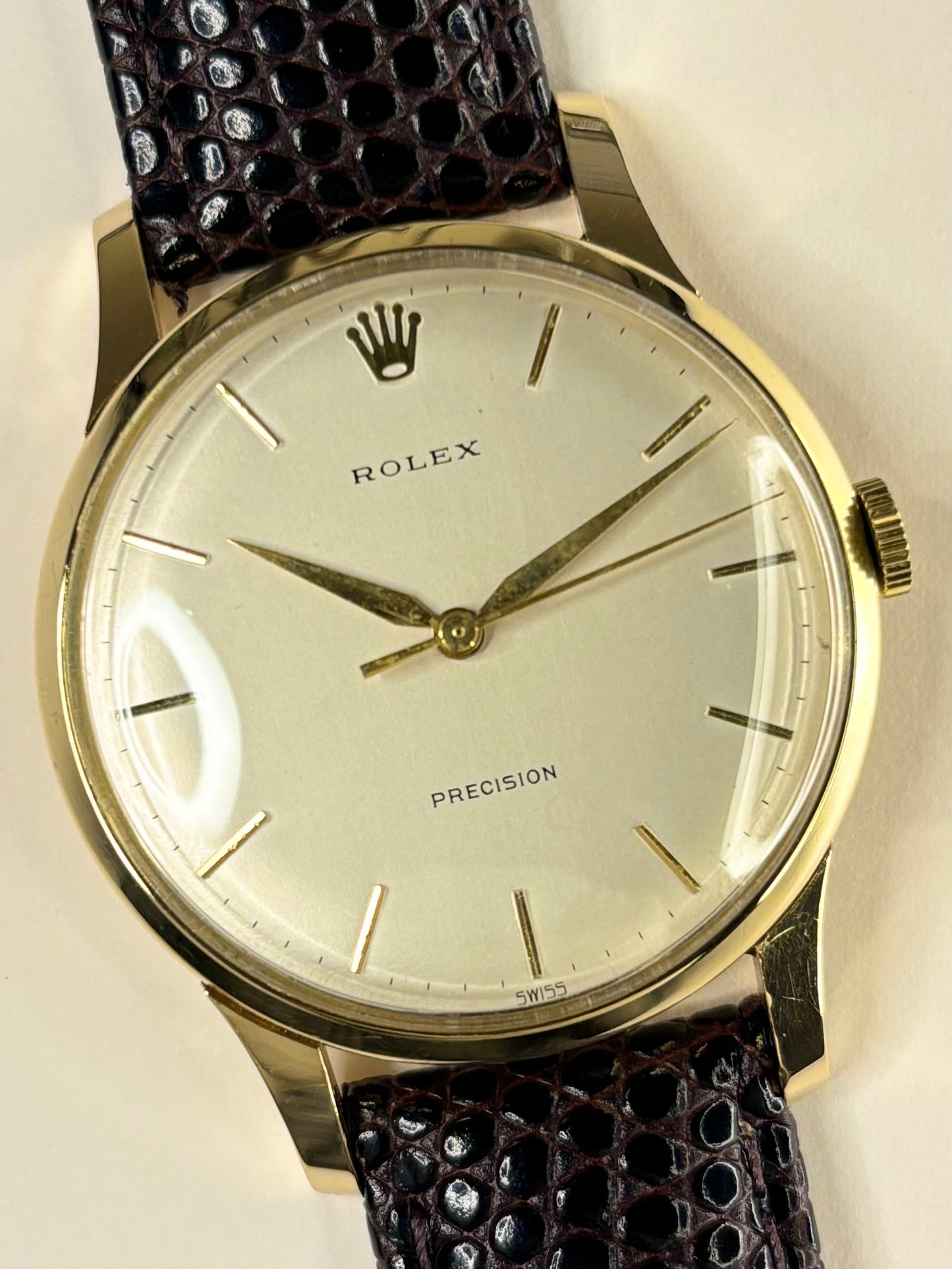 ROLEX Precision 18ct Gold *+BOX&PAPERS* Vintage 1960’s Manual Men’s Dress Watch