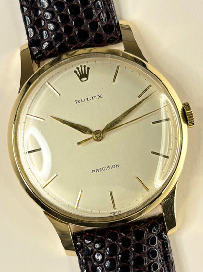 ROLEX Precision 18ct Gold *+BOX&PAPERS* Vintage 1960’s Manual Men’s Dress Watch